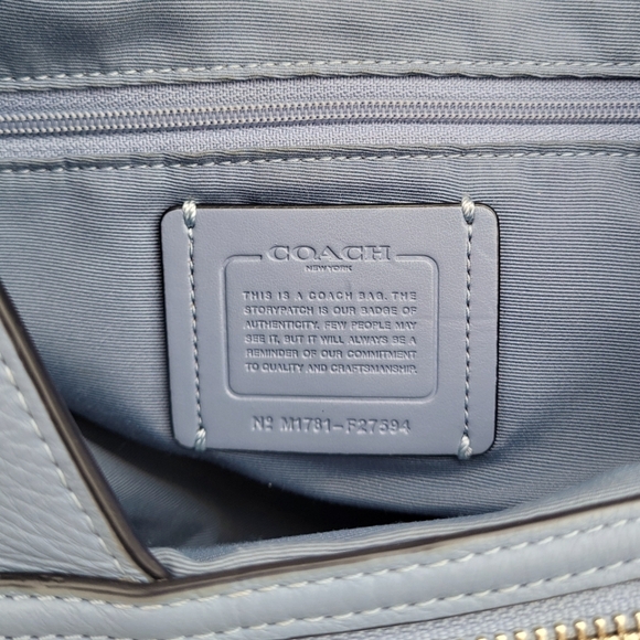 COACH Lexy Silver Chain Shoulder Bag Purse in Blue Cornflower F27594 - Picture 13 of 15